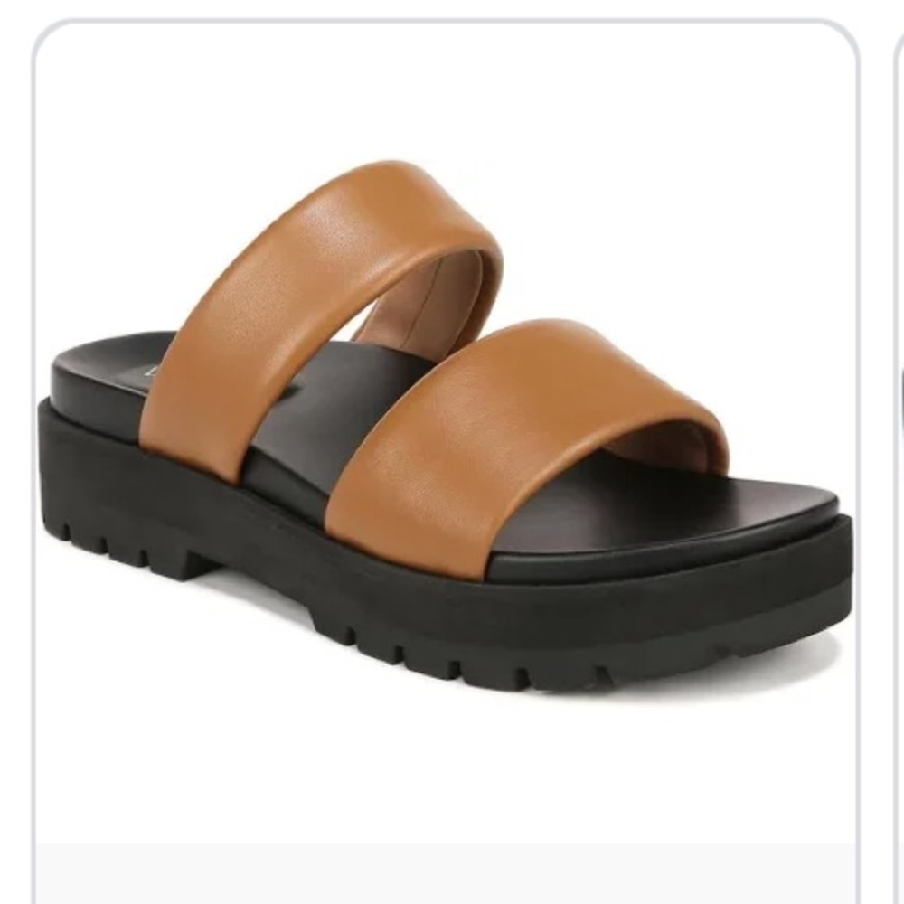 Vionic Modesto Slides Platform Sandals Tan Nappa … - image 1